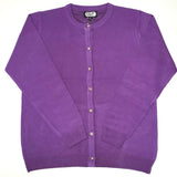 Ladies Plain Round Neck  Cardigan - UK Sweater House