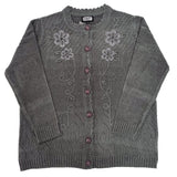 Ladies Chenille Embroidery Designer Cardigan - UK Sweater House