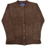 Ladies Chenille Embroidery Designer Cardigan - UK Sweater House