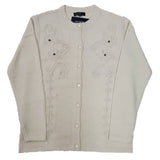 Ladies Chenille Embroidery Designer Cardigan - UK Sweater House