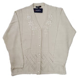 Ladies Chenille Embroidery Designer Cardigan - UK Sweater House