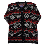 Ladies Flower Knitted Button Cardigan - UK Sweater House