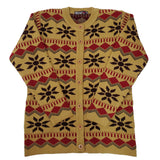 Ladies Flower Knitted Button Cardigan - UK Sweater House