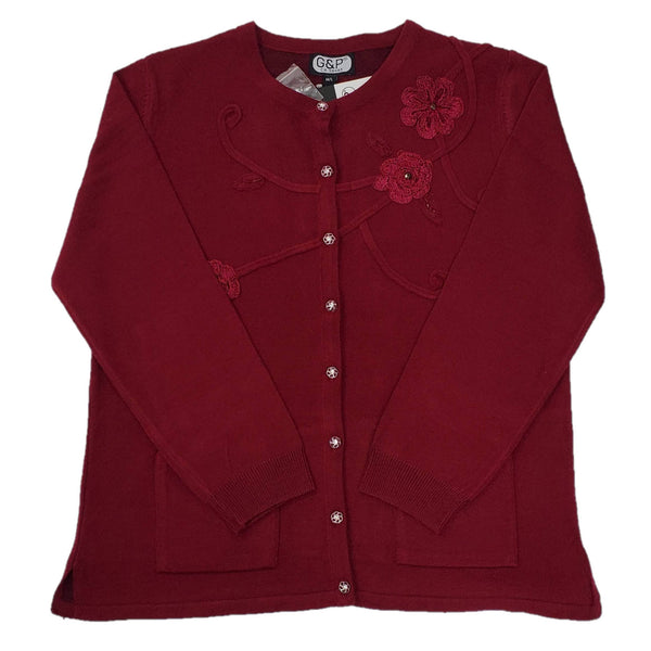 Ladies Embroidery Cardigan - UK Sweater House