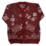 Ladies Jacquard With Lurex Knitted Cardigan - UK Sweater House