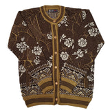Ladies Jacquard With Lurex Knitted Cardigan - UK Sweater House