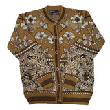 Ladies Jacquard With Lurex Knitted Cardigan - UK Sweater House