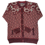Ladies Jacquard With Lurex Knitted Cardigan - UK Sweater House