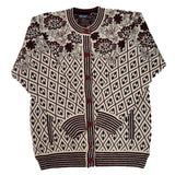 Ladies Jacquard With Lurex Knitted Cardigan - UK Sweater House