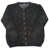 Ladies Chenille Lined Floral Embroidery Cardigan - UK Sweater House