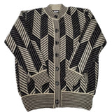 Ladies Wool Lined Knitted Design Cardigan - UK Sweater House