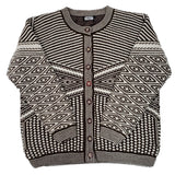 Ladies Chenille Lined Jacquard Knit Cardigan - UK Sweater House