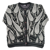 Ladies Chenille Lined Jacquard Knit Cardigan - UK Sweater House
