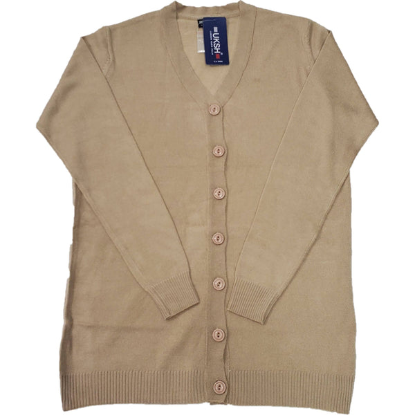 Ladies Long Sleeve Button Down Basic Cardigan Sweater - UK Sweater House