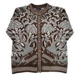Ladies Chenille Knitted Design Cardigan - UK Sweater House