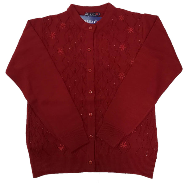Ladies Beaded Crochet Design Cardigan - UK Sweater House