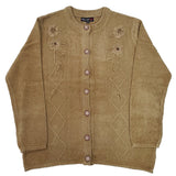 Ladies Chenille Embroidery Designer Cardigan - UK Sweater House