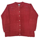 Ladies Chenille Embroidery Designer Cardigan - UK Sweater House