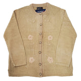 Ladies Chenille Embroidery Designer Cardigan - UK Sweater House