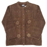 Ladies Chenille Embroidery Designer Cardigan - UK Sweater House