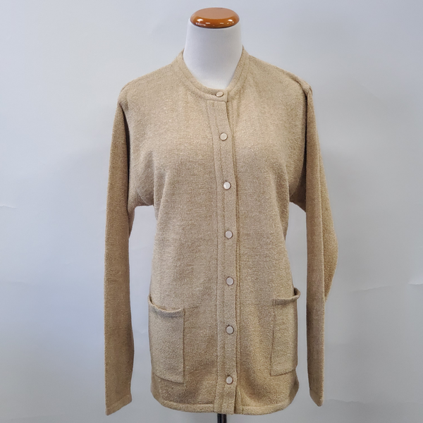 Ladies Plain Chenille Button Cardigan - UK Sweater House